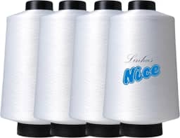 Kit 4 Fio 500G Cada - Preto, Branco - Para Costura Em Maquina Overloque (BRANCO)