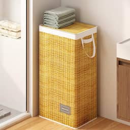 Cesto de Roupa Suja com Tampa, 100 L, Saco Removível com Alça, Cesto de Roupa Dobrável Grande para Uma Muda de Roupa, Toalhas de Brinquedo, para Quarto, Lavanderia, Banheiro, Estampa de Vime