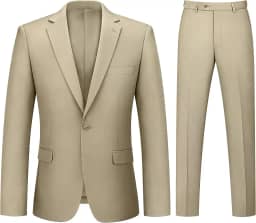 Terno masculino de 2 peças para homens, um botão, caimento justo, jaqueta e calça lisa, conjunto de smoking, festa de casamento de negócios