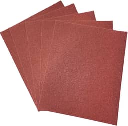 Lixa Grão 100 – Kit com 5 Folhas 22,5×27,5 cm – Acabamento Médio para Madeira, Massa, Tinta, Gesso, Reboco, e Reforma Em Geral