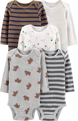 Body Pacote com 5 bodies de manga comprida Simple Joys by Carter'sUnisex Bebê
