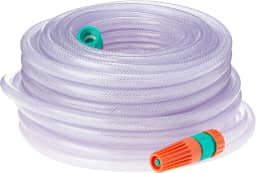Mangueira Flex para Jardim, com Engates Rosqueados e Esguicho, Tramontina, 30 M, Transparente