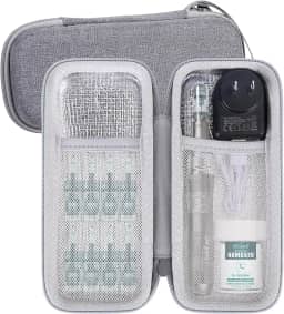 Aenllosi Estojo Rígido Compatível com Caneta Profissional de Microagulhamento E Cartuchos Substituíveis, Suporte Protetor para Caneta Derma Elétrica Sem Fio (Cinza, Apenas Estojo)