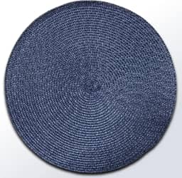 Jogo Americano - 6pcs Sousplat 38cm diâmetro Redondo - Descanço de prato, Mesa Posta (Azul Marinho)