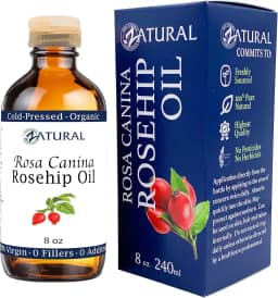 Zatural Rosa Canina - Óleo De Mosqueta Orgânico Para Rosto, Unhas, Cabelo E Pele Prensada A Frio (8 Oz)