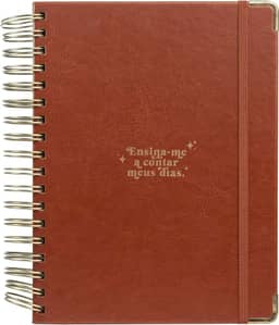 Meu plano perfeito, planner sem data capa de couro marrom, capa Clássica | Planner 2026