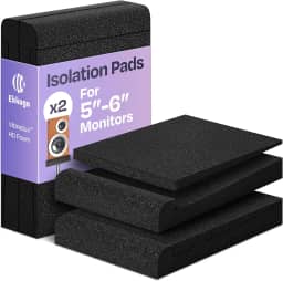 Par de Almofadas de Isolamento para Monitores de Estúdio Espuma Acústica Premium Ideal para Alto-falantes de 5 Polegadas Melhorada com Espuma Vibredux HD para Isolamento Superior