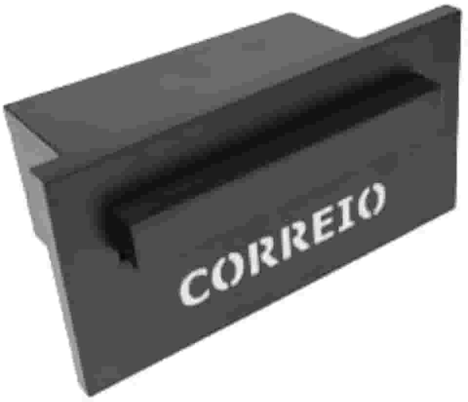 Caixa De Correio Moderna Slim Fosca Escrito Correio (Preto)