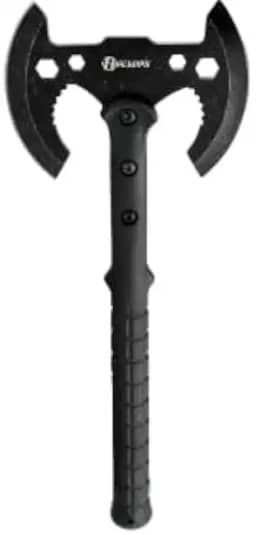 Machado Tático com Lâmina de Aço, 44,5cm, Cabo Emborrachado, 660g, Bainha de Nylon, Preto