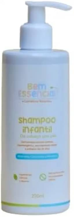 Shampoo Infantil 250Ml - Da cabeça aos pés - Hipoalergênico - Não arde os olhos dos bebês - Fórmula natural - Vegano - Bebê e Criança - Bem Essencial Cosméticos Naturais
