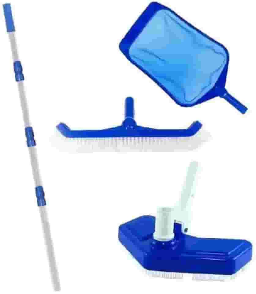 Kit Limpeza Piscina Aspirador Asa Delta Peneira Escova Curva Cabo 3m(Cabo + Peneira)