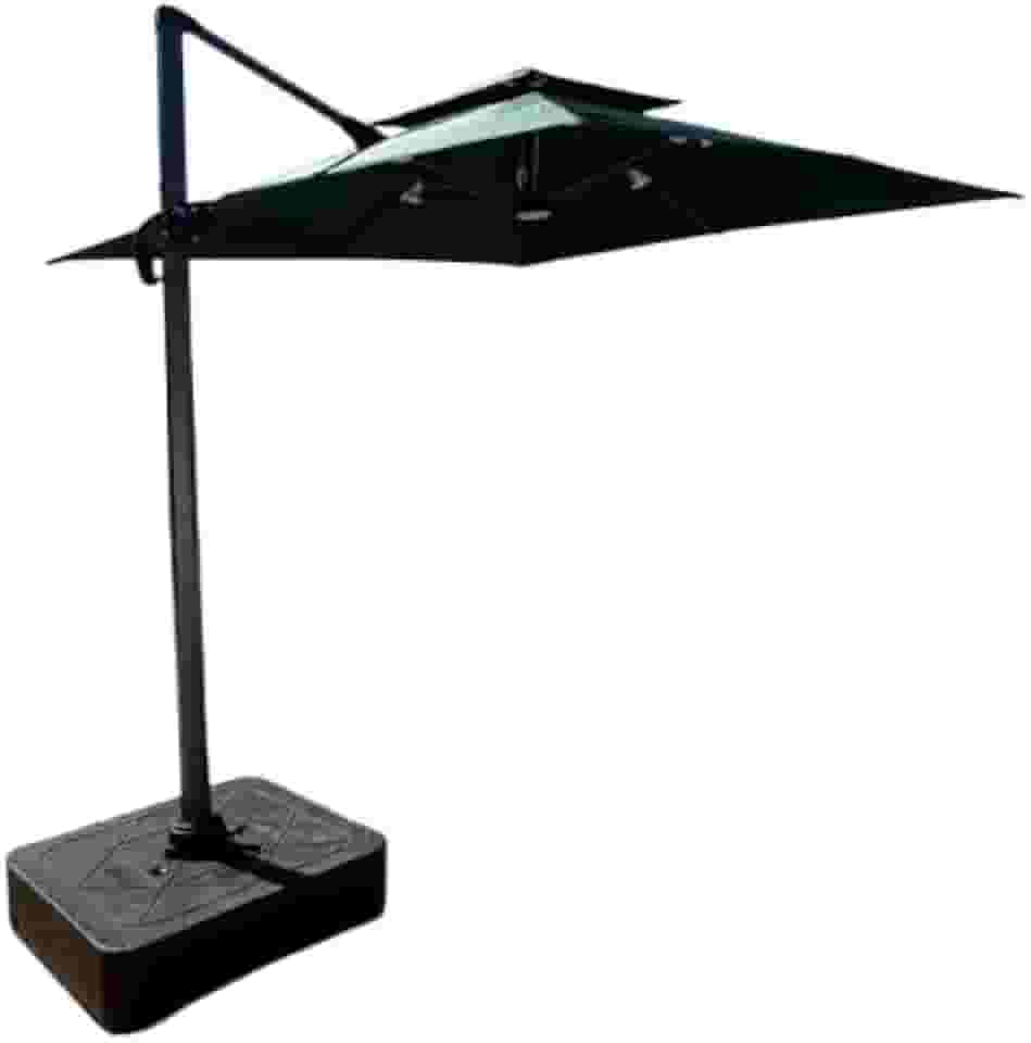 OMBRELONE GUARDA SOL LATERAL 3X3 METROS BASE 150 LITROS LED MONTE CARLO VERDE ESCURO