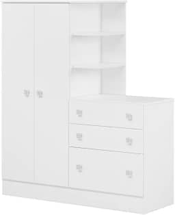 Guarda Roupa Roupeiro com Cômoda Doce Sonho Qmovi Branco