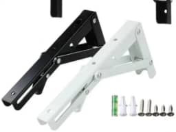 Mesa Dobravel Retratil de Parede Borda Redonda 100cm x 50Cm Suspensa Para Cozinha Pequena(Preta 2pc,35cm)