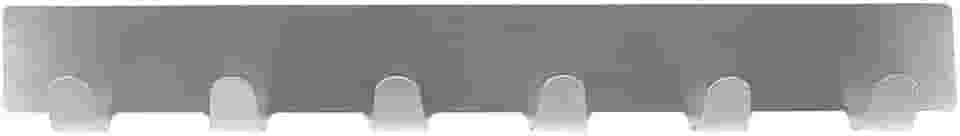 Suporte de Parede Cabideiro Inoxidável 6 Ganchos Autoadesivos Modelo Régua – Metal Cromado 24 cm