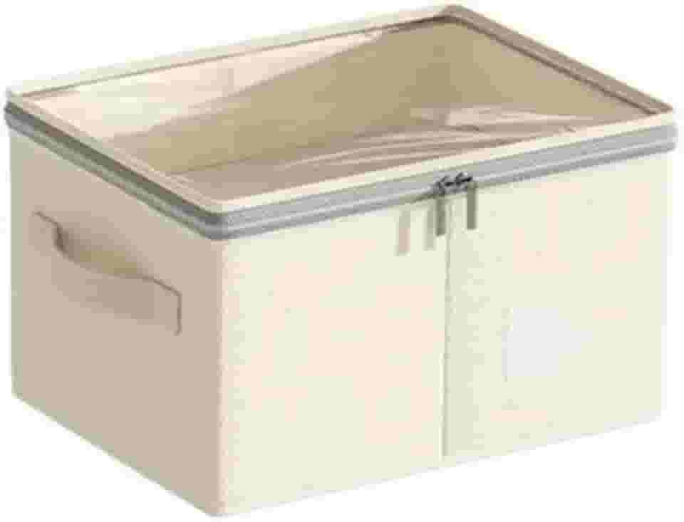 Caixas de Armazenamento de Tecido com Tampa, Cesta Organizadora Dobrável Grande para Roupas, Brinquedos e Quarto(1pcs,24L)