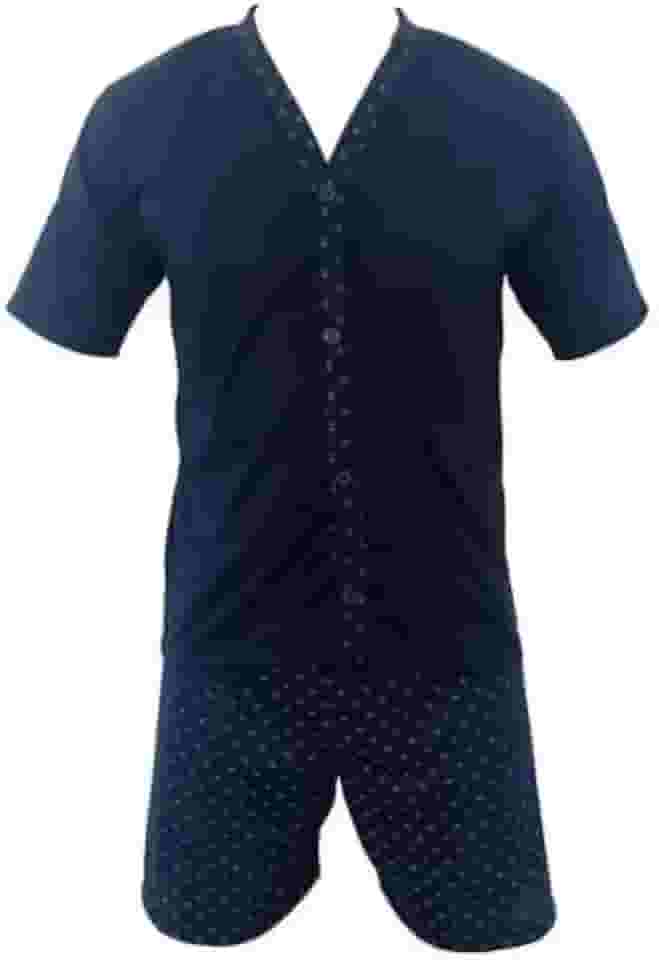 Pijama Manga Curta Aberto Com Botão Masculino Conforto