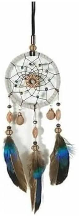 Filtro Dos Sonhos Pequeno Decoracao Casa Carro Penas Marrom