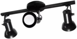 Luminária Spot Trilho Triplo 3 Sobrepor Direcionável E-27 Para Lâmpadas Led Bulbo(PRETO)