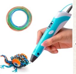 Caneta 3D Impressora Manual Carregamento USB Bivolt Com Refil Filamento (Azul)