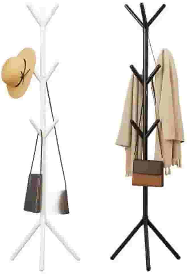 Cabideiro de Chão 9 Ganchos Organizador para Roupas Mancebo Desmontável Linha Premium M5 Armarinhos (Branco)