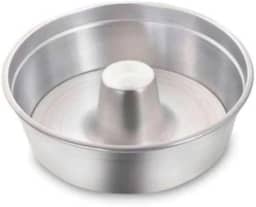 Forma Assadeira Redonda Para Bolo Tortas e Pudim Com Canudo 30cm em Aluminio