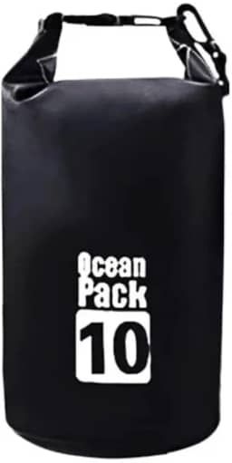 Saco Estanque Ocean Pack 10L Impermeável | Dry Bag para Praia, Trilha, Camping, Canoagem, Stand Up Paddle, Viagem | Bolsa Resistente à Água com Fecho Roll-Top (Preto) (Preto)