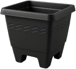 Kit de 6 Vasos Quadrados Tamanho M Preto 6,5L - Plástico Resistente para Horta, Jardim e Casa, Ideal para Plantas, Flores e Mudas