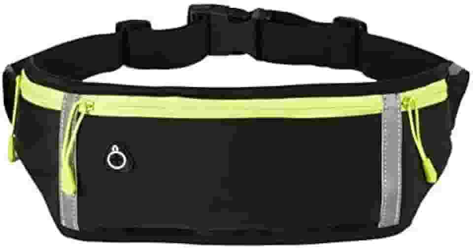 Cinto de corrida, cinto de hidratação, bolsa impermeável para cintura, compatível com iPhones, bolsa esportiva ajustável para cintura, para maratonas, caminhadas e ciclismo, verde