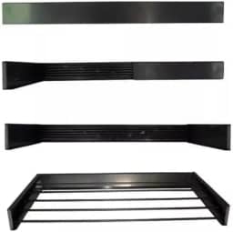 Varal de Parede Retratil Dobravel discreto 100 cm 6 varetas Preto