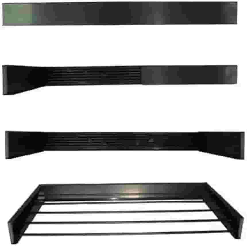 Varal de Parede Retratil Dobravel discreto 100 cm 6 varetas Preto
