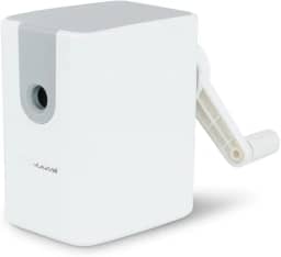 Apontador com Manivela Manual de Mesa Depósito Grande para Escritório Escola e Casa Professores Alunos Alta Precisão e Durabilidade Branco