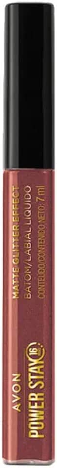 Avon Batom Líquido Power Stay Glitter Nude Pérola - 7ml