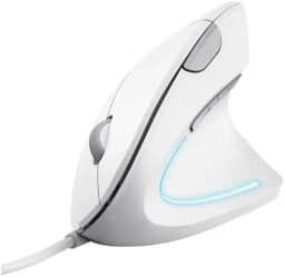 Mouse Gamer Ergonômico Inland Sounds USB – Óptico com LED e Design Vertical (Branco)