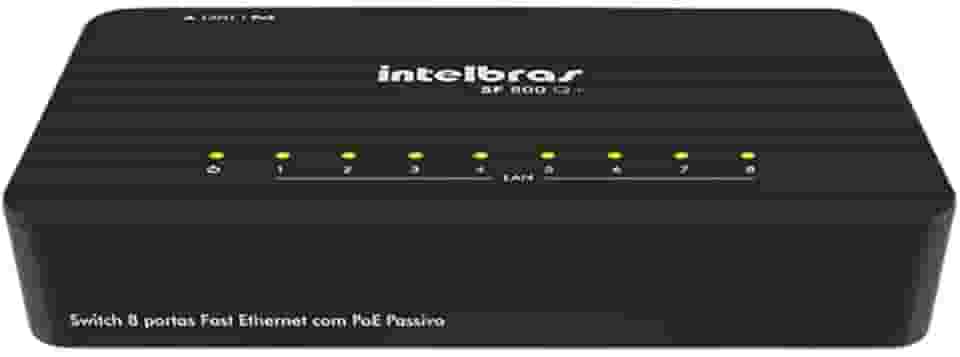 Switch 8 Portas Fast Ethernet SF 800 Q+ Preto Intelbras
