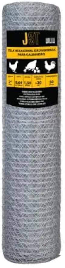 Tela para Galinheiro Galvanizada 1,50m x 50m Fio 23 Malha 2 Polegadas JST