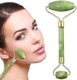 Massageador Facial Pedra De Jade Rolo Anti Rugas Stress