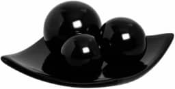 Centro de Mesa Prato 3 Esferas em Cerâmica Decor - Black