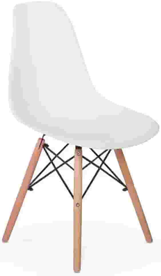 Cadeira Brancas Eiffel Charles Eames DKR – Base de Madeira – Sala de Jantar, Cozinha, Escritório, Home Office