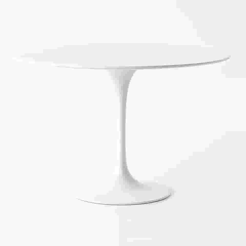 Mesa de Jantar Saarinen Redonda 100 cm Tampo e Base Laca Branca