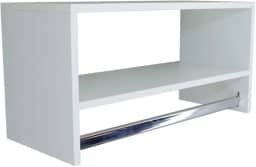 Cabideiro De Parede Arara Em Mdf Branco Com Nicho 60cm