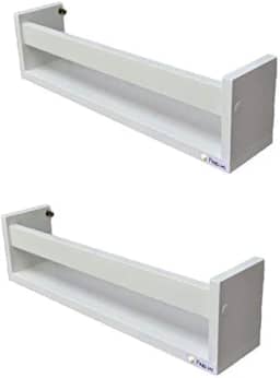 Prateleira de parede Porta Livros revistas brinquedos Infantil MDF Branca 2pç 60 cm