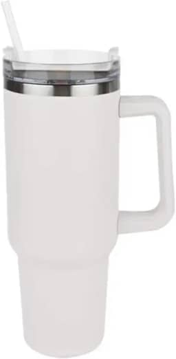 Copo Térmico 1200ml Inox com Tampa – Mantém Bebida Gelada ou Quente por Horas (Branco)