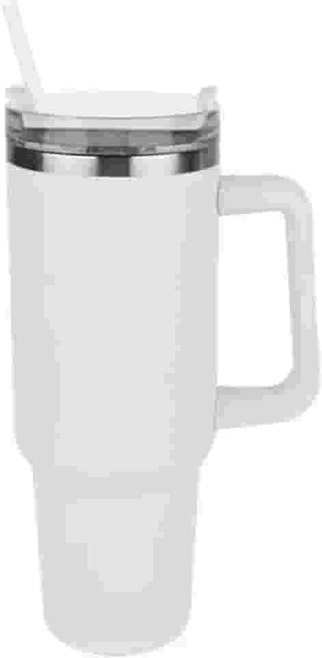 Copo Térmico 1200ml Inox com Tampa – Mantém Bebida Gelada ou Quente por Horas (Branco)