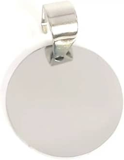 Plaquinha de Identificação Personalizável com Gravação a Laser para Cão ou Gato, Aço Inoxidável (Prata)