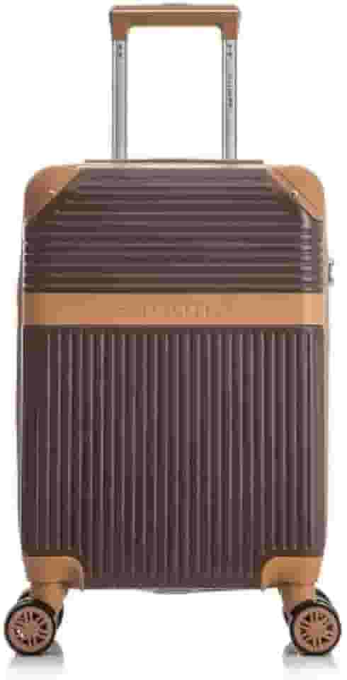 Mala de Viagem de Bordo Kabri 10kg Rígida ABS Padrão ANAC com 4 Rodas duplas 360º e Trava de segredo numérico, divisória interna com zíper e elástico de fixação, Bronze, Santino - ABEV408P32