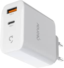Geonav Carregador Universal SuperPower GaN Duo, 65W, 1 USB-A e 1 USB-C, tecnologias Quick Charge, Power Delivery, PPS*, CH65PDQC, Branco