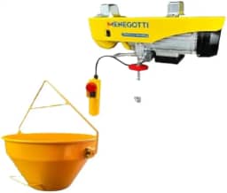 Guincho Talha Menegotti Elétrica 300/600 Kg com Balde 50L para Elevação de Materiais de Construção - 110v