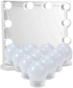 Luz De Espelho Camarim Maquiagem LED USB Kit 10 Lâmpadas Com Ventosa Adesivo Dupla Face 3 Cores Ajustável Para Casa Decoração Salão De Beleza Iluminação Profissional PREMIUM