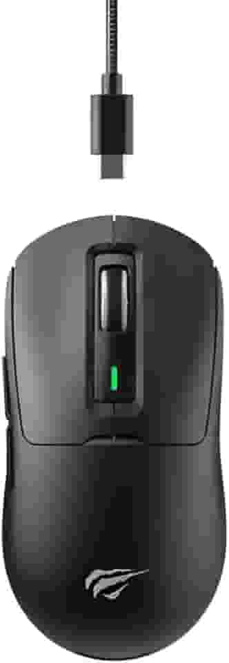 Mouse Gamer Havit MS969SE Black, Tri-Mode, Bluetooth 5.1, Sem Fio 2.4GHz, Cabo USB, 6 Botões, Design Leve, Chip Nível Gamer, Até 8000 DPI, Preto